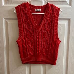 Classic Red V-Neck Sweater Vest